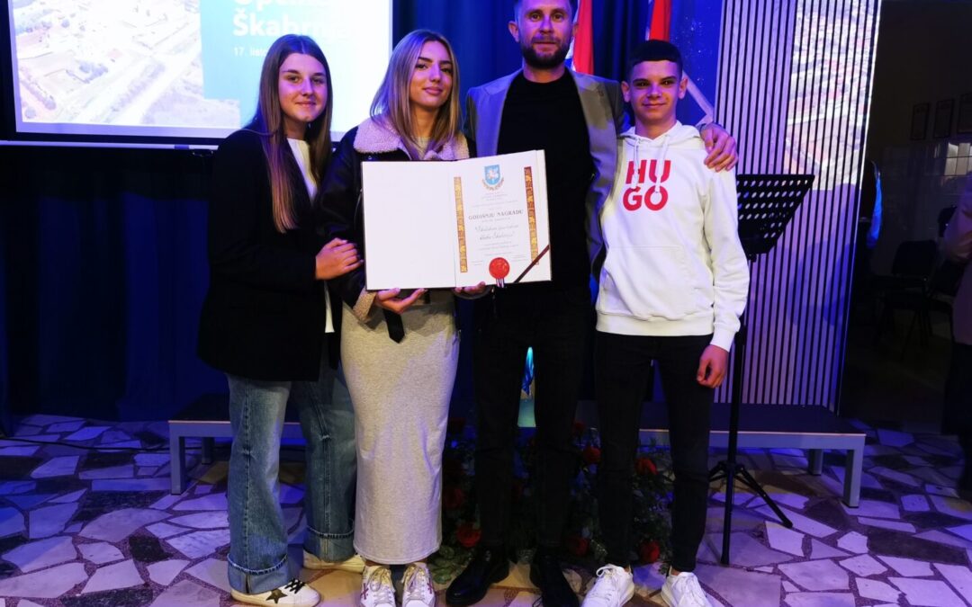 Općinsko priznanje za Jelenu Modrić i Školski sportski klub OŠ Vladimir Nazor Škabrnja!